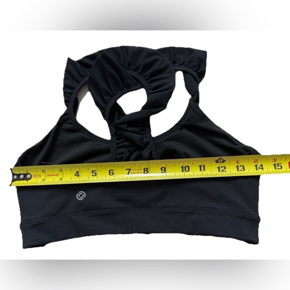 CORE 10 Womens Medium Black Ruffle Back Sports Bra Athleisure Activewear - Picture 4 of 9